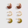 3-pack ringörhängen i harts
