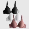 3-pack T-shirt-bh med full täckning