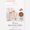 5-pack 10 denier ankelhöga strumpor
