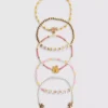 5-pack Disney Winnie the Pooh-armband med pärlor och berlocker