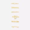 8-pack ringar med initialer i strass