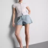 A-linjeformade shorts i bomullsdenim