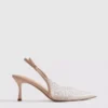 Diamanta slingback-klackskor med imiterade pärlor