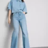 Jeans i bomullsdenim med raka ben