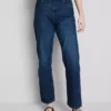 Jeans med hög midja och raka ben