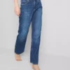Jeans med hög midja och raka ben
