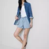 Mjukisbyxor i bomullsdenim