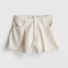 Plisserade flare-shorts i bomullsrik denim