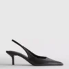 Slingback-klackskor i imitationsläder