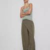 Stretchig cami-top i bomullsrikt material
