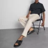 The Edit slim fit-byxor med peached-finish