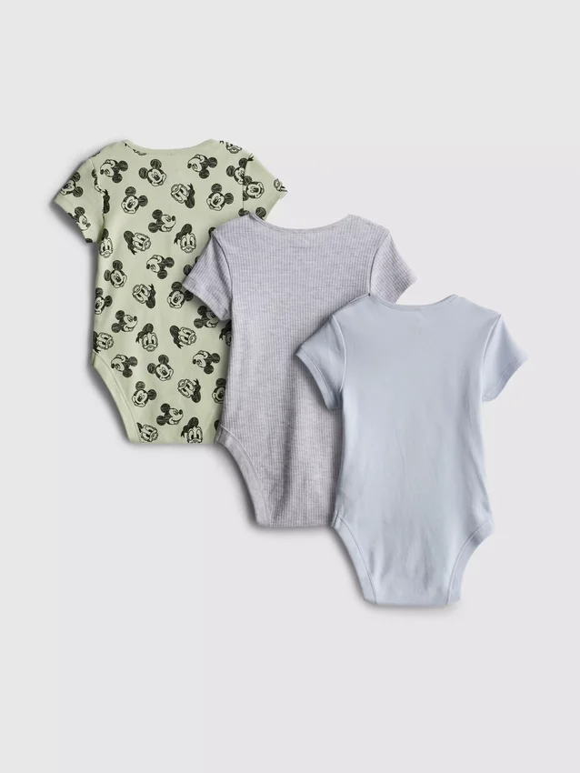 0–18 månader | 3-pack Disney-bodys för nyfödda med Mickey Mouse och Donald Duck – med utrymme att växa