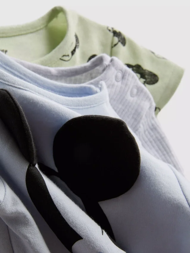0–18 månader | 3-pack Disney-bodys för nyfödda med Mickey Mouse och Donald Duck – med utrymme att växa