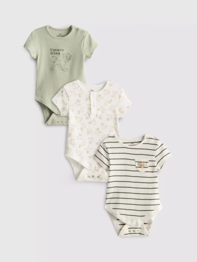 0–18 månader | 3-pack Disney:s Lejonkungen-bodys för nyfödda