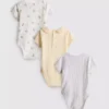 0–18 månader | 3-pack kortärmade bodyer med utrymme för tillväxt för nyfödda