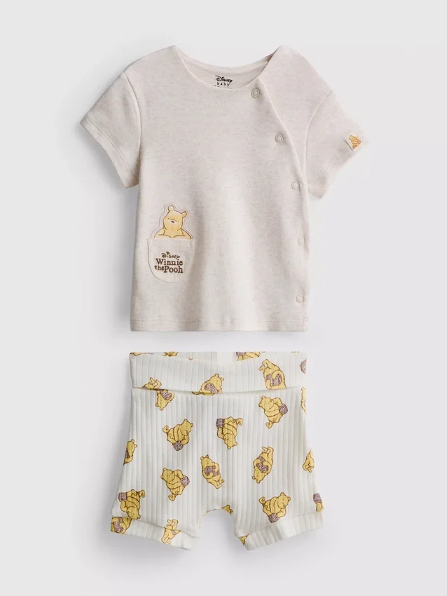 0–18 månader | Disneys Nalle Puh-set med omlotttröja och Shorts för nyfödda