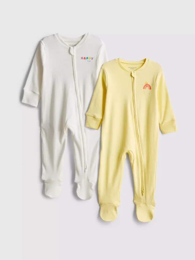 0–24 månader | 2-pack pyjamasbyxor med dragkedja