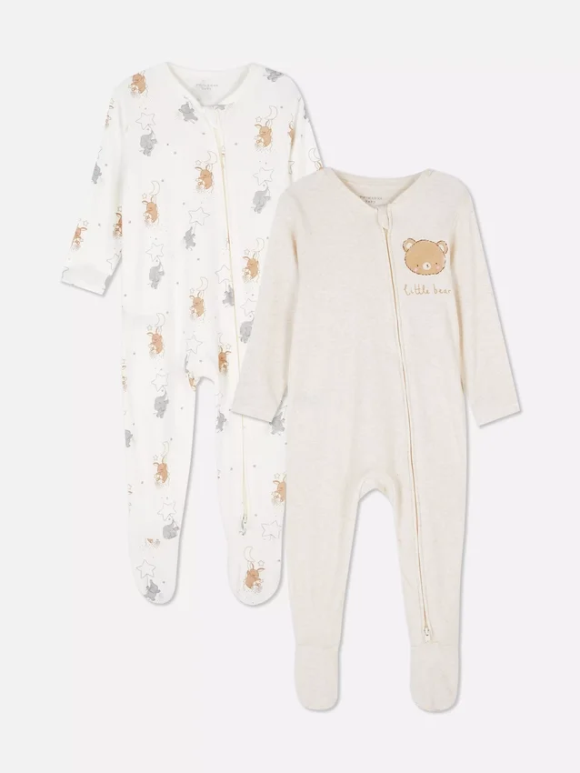 0–24 månader | 2-pack pyjamasbyxor med dragkedja