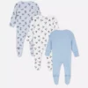 0–24 månader | 3-pack pyjamasar med tryckknappar och Disneys Musse Pigg-motiv
