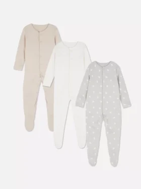 0–24 månader | 3-pack pyjamaser med tryckknappar
