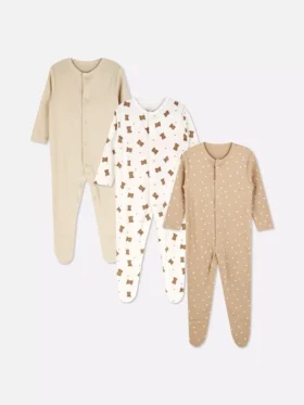 0–24 månader | 3-pack pyjamaser med tryckknappar