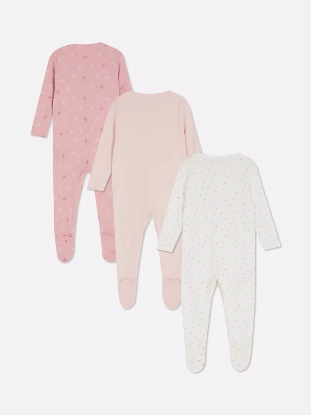 0–24 månader | 3-pack pyjamaser med tryckknappar