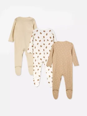 0–24 månader | 3-pack pyjamaser med tryckknappar