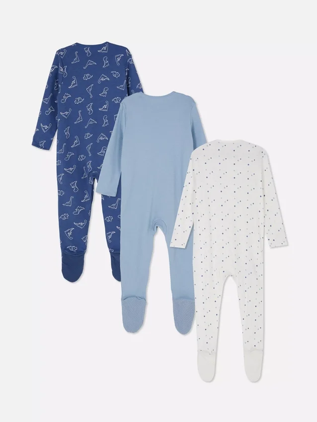0–24 månader | 3-pack pyjamaser med tryckknappar