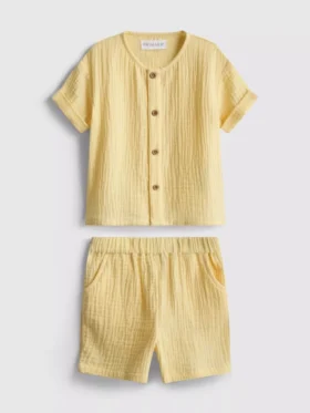 0–24 månader | Set med skjorta och shorts i cheesecloth