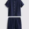 0–24 månader | Set med skjorta och shorts i cheesecloth
