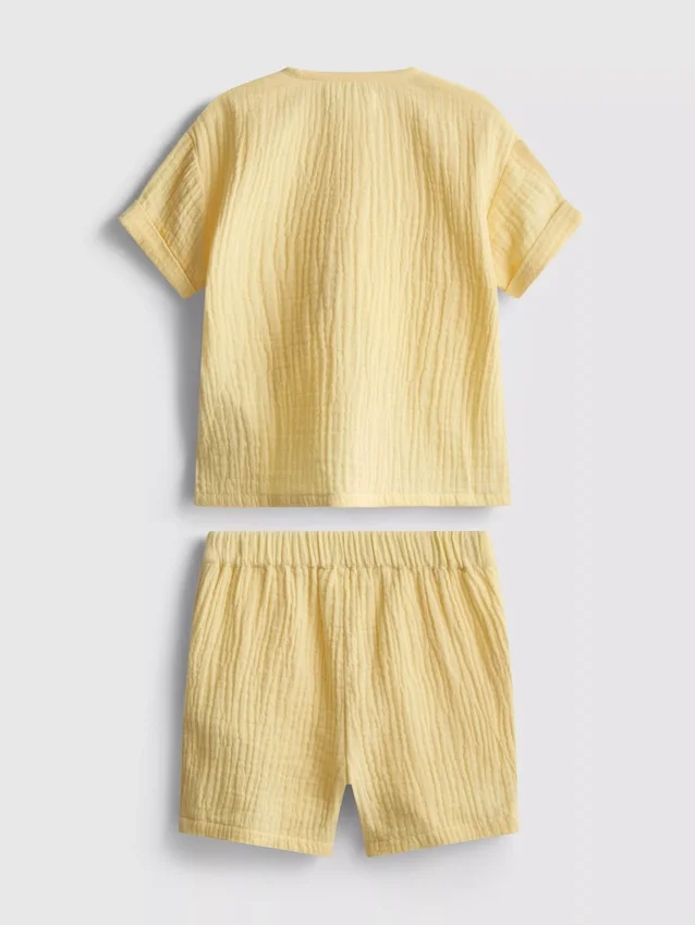 0–24 månader | Set med skjorta och shorts i cheesecloth