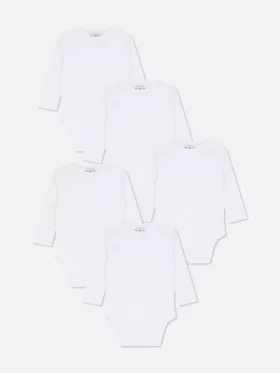 0–36 månader | 5-pack basplagg med långa ärmar