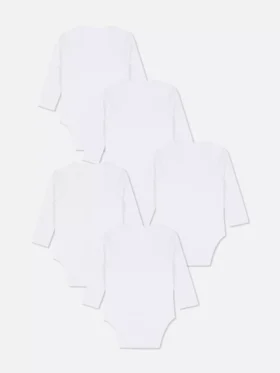 0–36 månader | 5-pack basplagg med långa ärmar