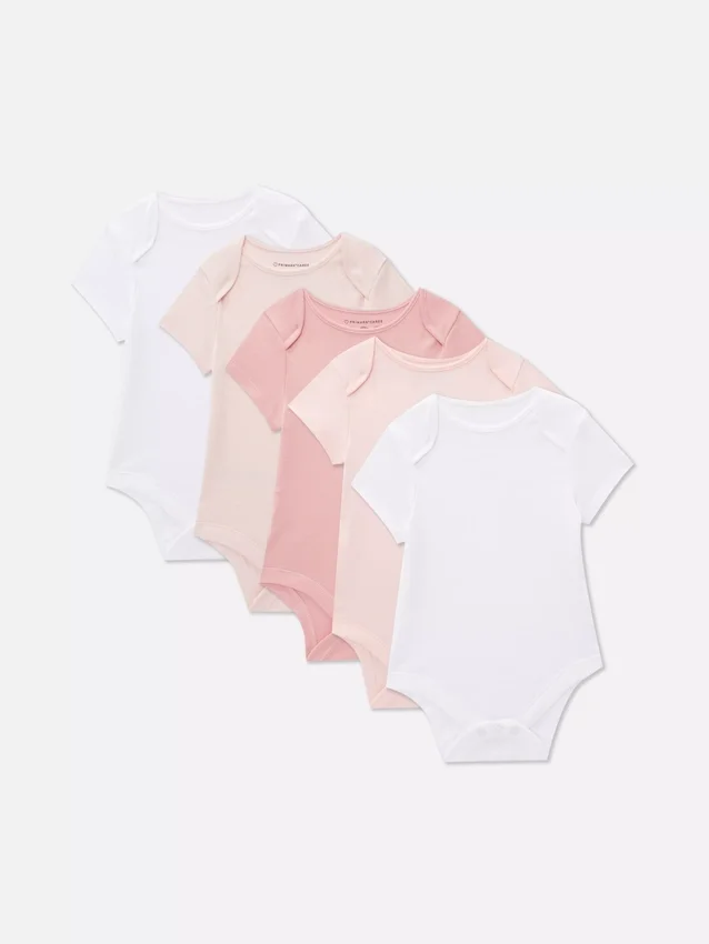 0–36 månader | 5-pack kortärmade bodys