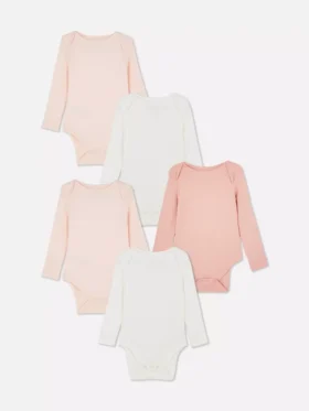 0–36 månader | 5-pack långärmade bodys