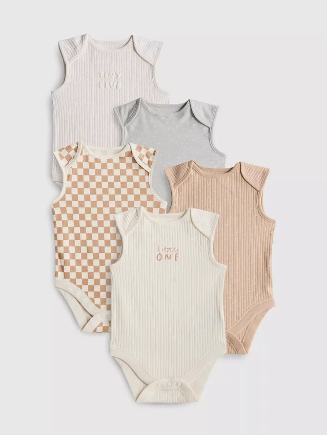 0–36 månader | 5-pack ärmlösa bodys