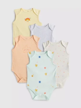 0–36 månader | 5-pack ärmlösa bodys