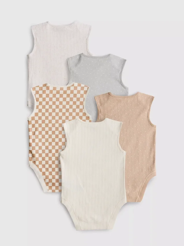 0–36 månader | 5-pack ärmlösa bodys