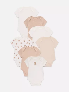0–36 månader | 7-pack kortärmade bodys