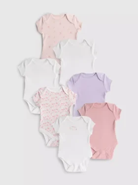 0–36 månader | 7-pack kortärmade bodys