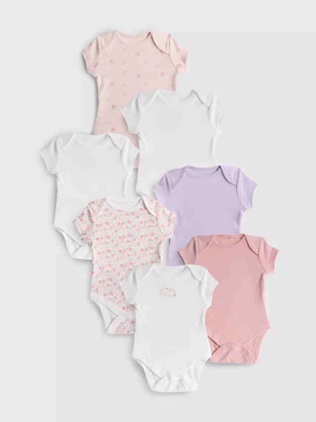 0–36 månader | 7-pack kortärmade bodys