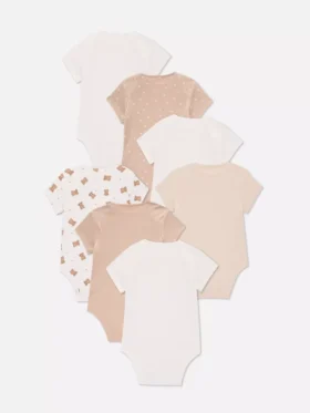 0–36 månader | 7-pack kortärmade bodys