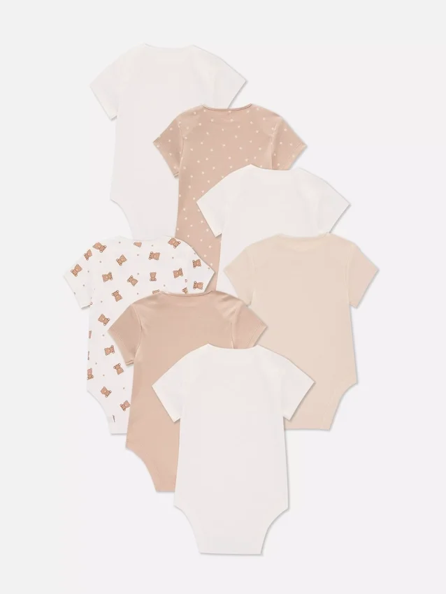 0–36 månader | 7-pack kortärmade bodys