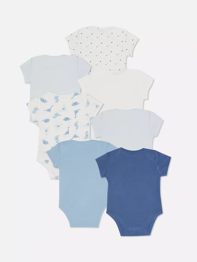 0–36 månader | 7-pack kortärmade bodys