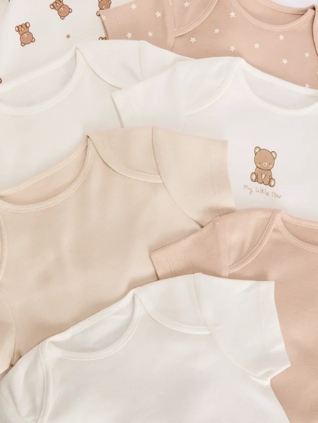 0–36 månader | 7-pack kortärmade bodys