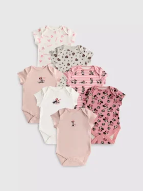 0–36 månader | 7-pack kortärmade bodys med Disneys Minnie Mouse-motiv