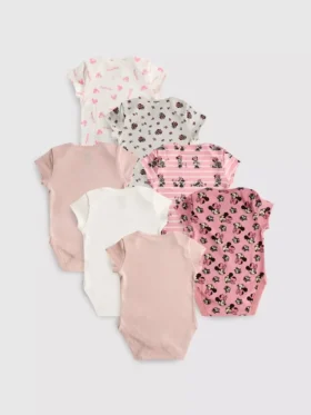0–36 månader | 7-pack kortärmade bodys med Disneys Minnie Mouse-motiv