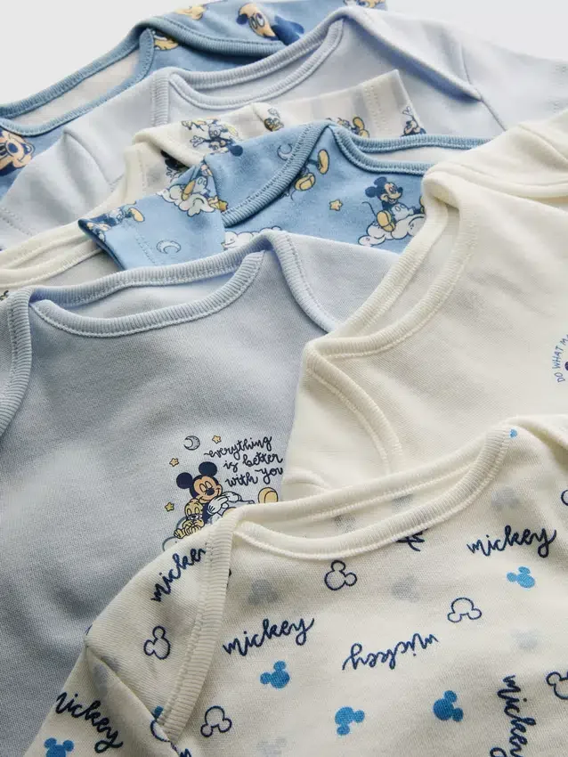 0–36 månader | 7-pack kortärmade bodys med Disneys Musse Pigg