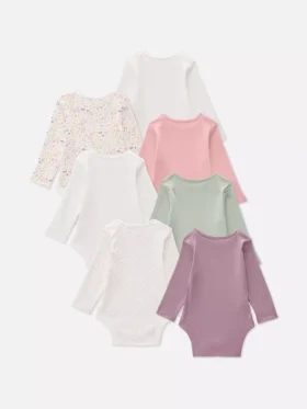 0–36 månader | 7-pack långärmade bodys