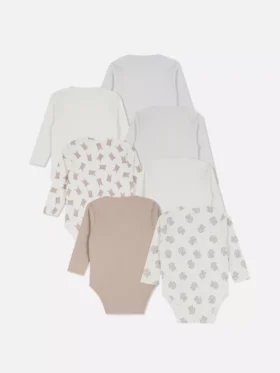 0–36 månader | 7-pack långärmade bodys